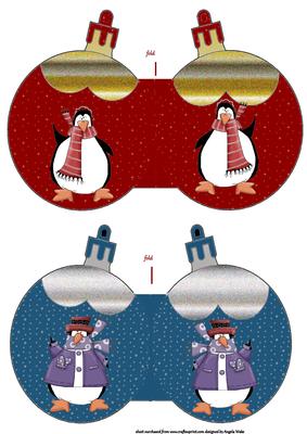 Penquin Bauble Cards