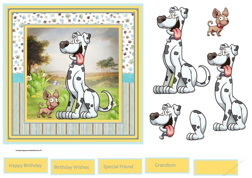Great dane dog and friend 6x5x6x5 card