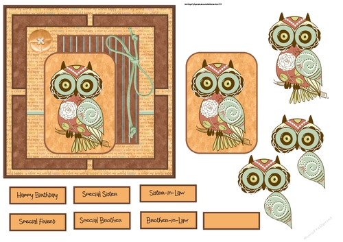 A Hoot birthday 6x6 card