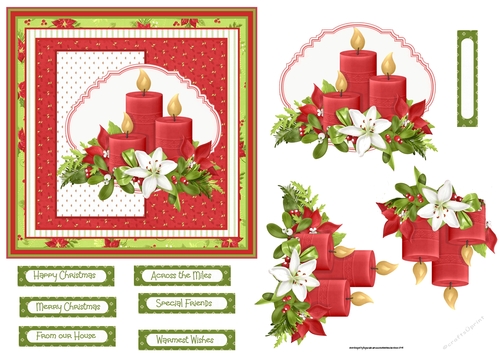 Christmas candles 6x6 card
