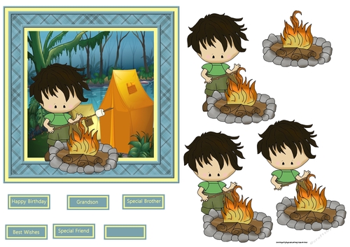 The camp fire 6x6 card