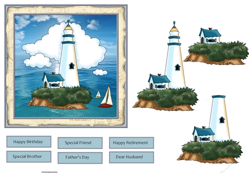 The lighthouse 6x6 card