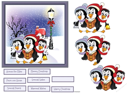 Singing penguins 6x6 card