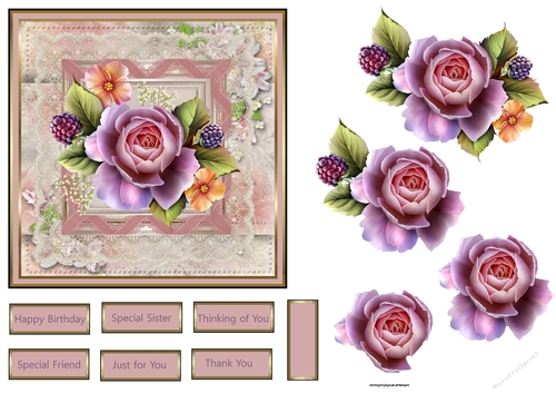 Rose delight 6x6 card