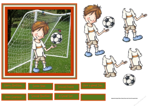 Football boy 6x6 card
