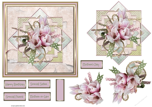 Rose bloom 6x6 card