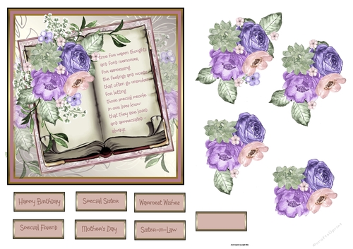 Book of flowers 6x6 card