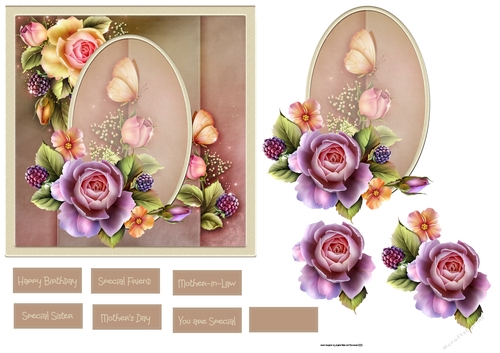English rose 6x6 card
