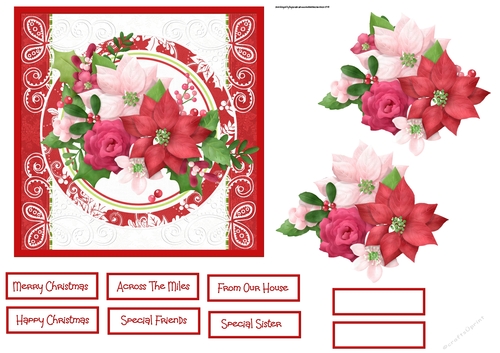 Festive flowers 6x6 card