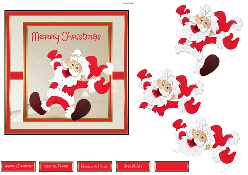 Jolly Santa Clause 6x6 card
