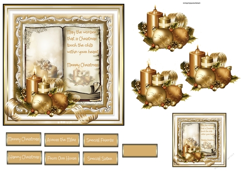 Candles and baubles 6x6 card