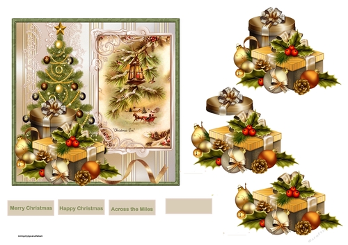Christmas tree and gifts 5x5x5x5 card