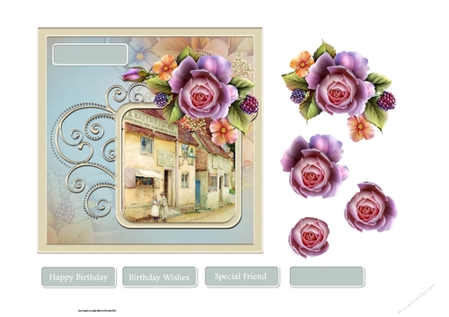 Vintage shop 6x6 card