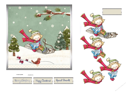 Sledging fun 6x6 card