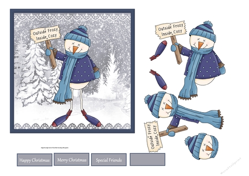 long leg snowman 6x6 card