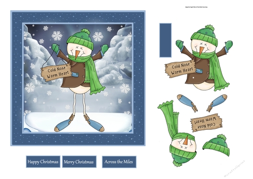 Snowman with a warm heart 6x6 card