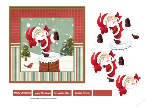 Whoops Santa slipped 6x6 card