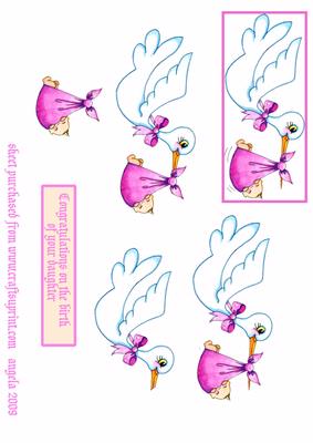 Stork and Baby Girl