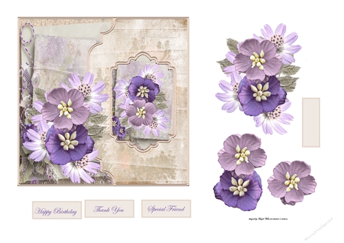 Spring flowers 6x6 card