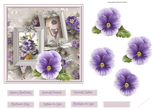 Mothers pansy 6x6 card