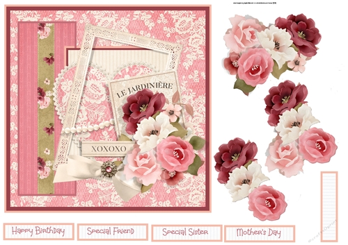 The garden roses 7x7 card