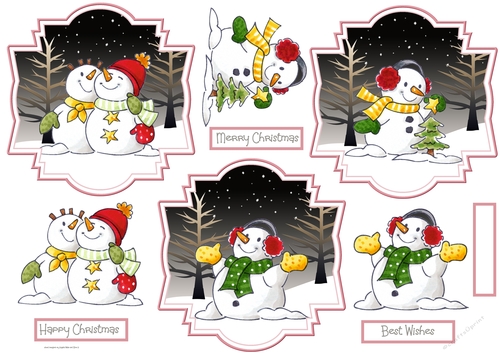 Snowmen at Christmas toppers