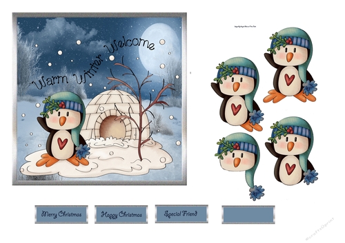 Penguins new home 6x6 card
