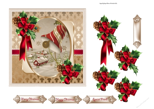 Christmas bells 6x6 card