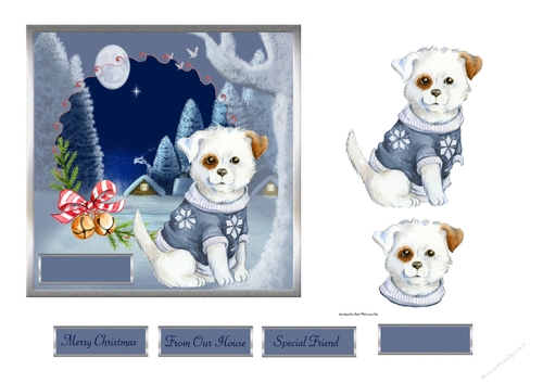 Puppy Christmas 6x6 card