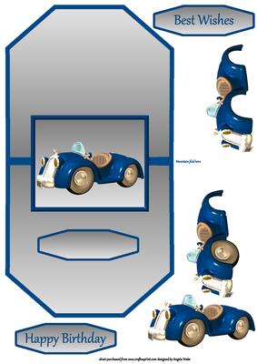 Blue Car Over the Edge