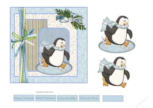 Penguin ice skating 6x6