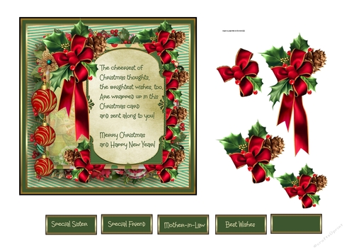 Holly and baubles 6x6