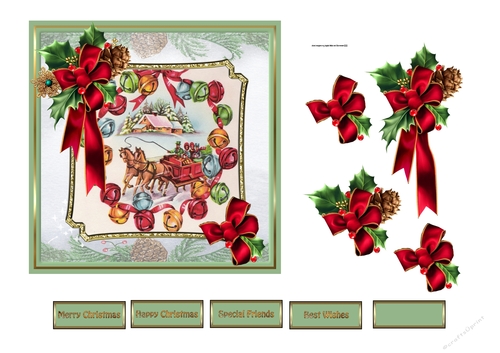 Bells and holly 6x6