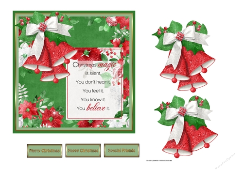 Red Christmas bells 6x6