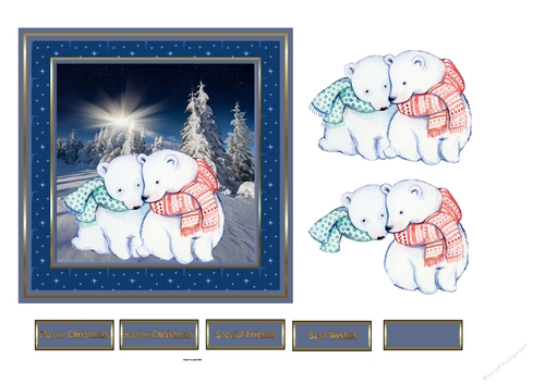 Polar bears together 6x6