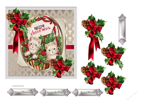 Christmas kittens 6x6
