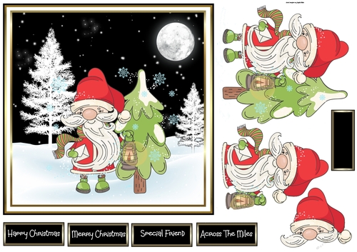Santa off to post a letter 7x7