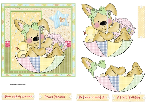 Teddy bear shower 6x6