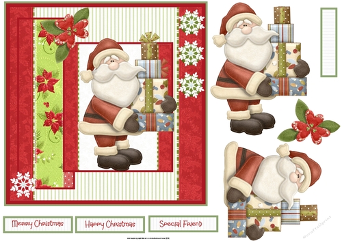 Santa bringing gifts 7x7