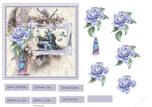 Blue rose 6x6