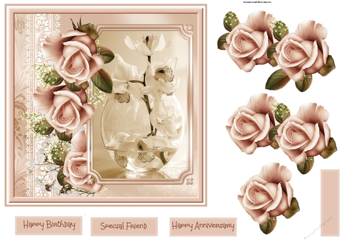 Orchids and roses 7x7