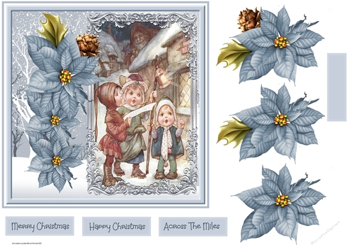 Santa watching the carol singers 7x7