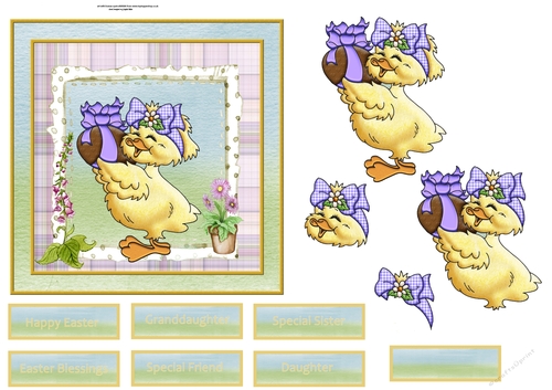 Easter egg and chick 6x6