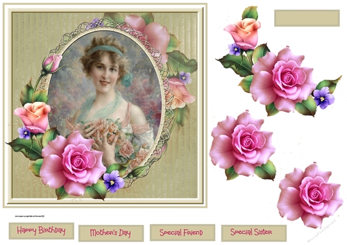 Lady and a rose 7x7
