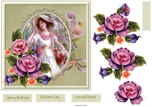 Lady in the garden 7x7
