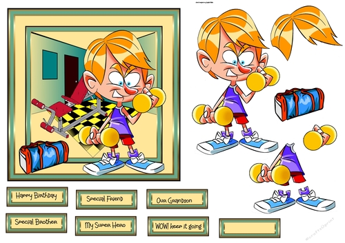 Boy lifting weights 6x6