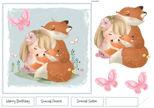 Girl and a fox 7x7