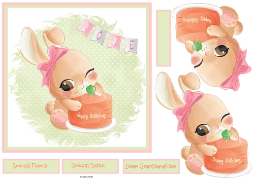 Rabbits birthday wishes 7x7