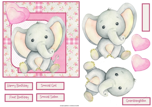 Elephant first birthday 6x6