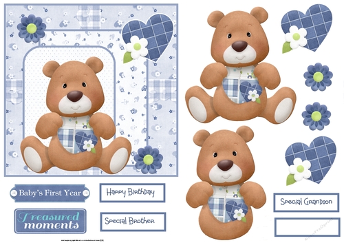 Baby boy teddy 6x6